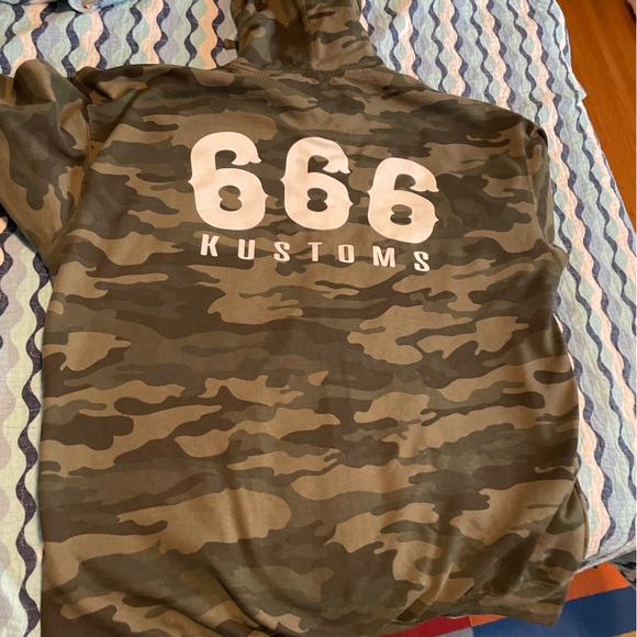 🩸 🩸 Triple Six Kustoms Camo Metal Zip Hoodie US 2XL Green 🩸🩸 - Picture 4 of 9